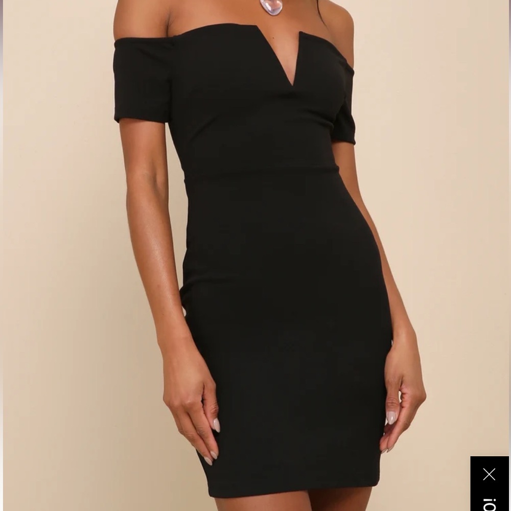 Cheers To This black off the shoulder bodycon mini dress cocktails / formal
